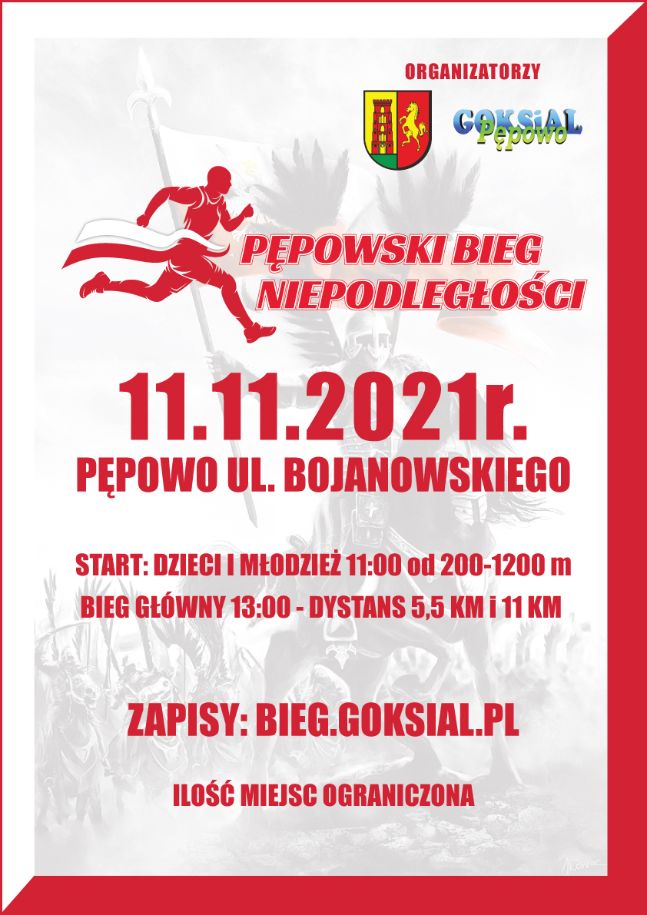 plakat promujący bieg niepodległości