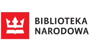 logotyp Biblioteki Narodowej biała korona na czerwonym tle