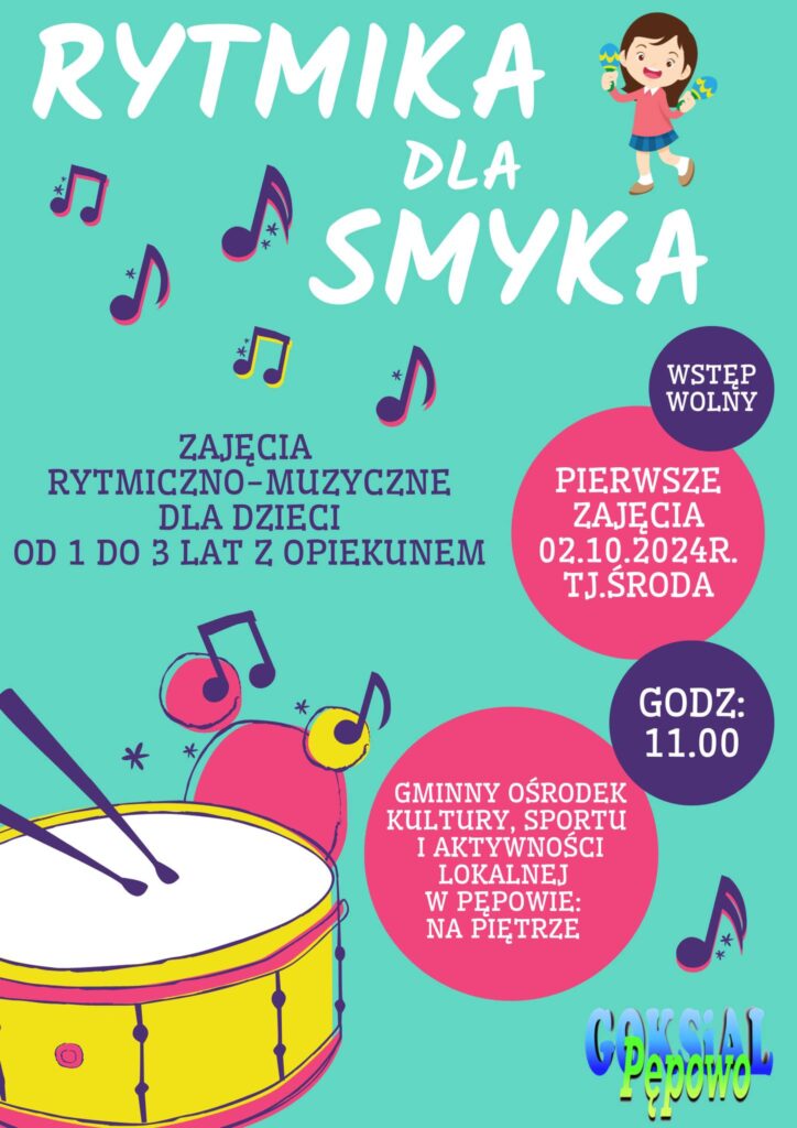 plakat bębenki dziecko z grzechotkami