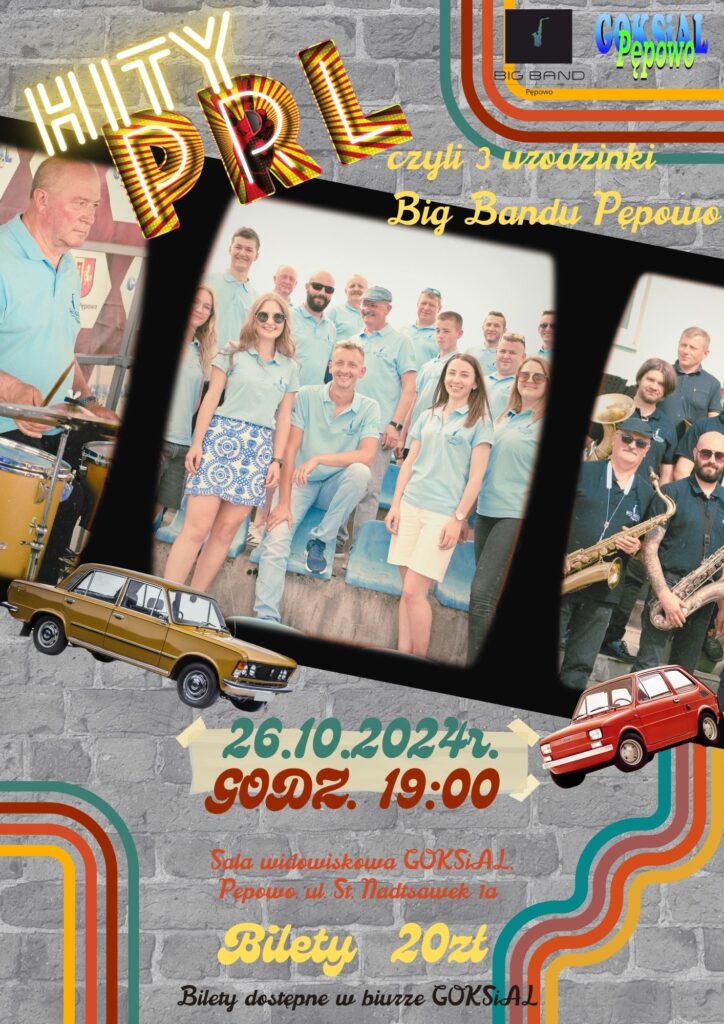 plakat zapraszający na koncert urodzinowy BIG BAND-u